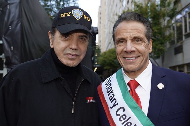 Governor Andrew Cuomo, with actor Chazz Palminteri, at the Columbus Day Parade.